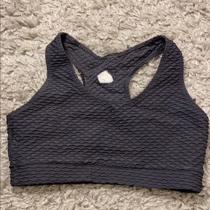 Croco Skin Top Dark Grey